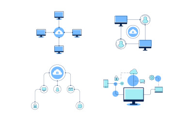 Computing network Vector icon design illustration Template v.1