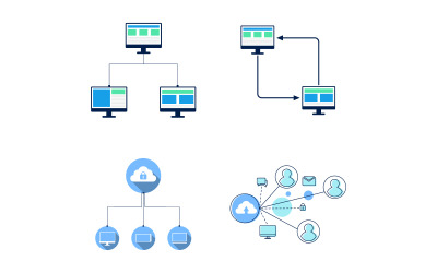 Computing network Vector icon design illustration Template v.2