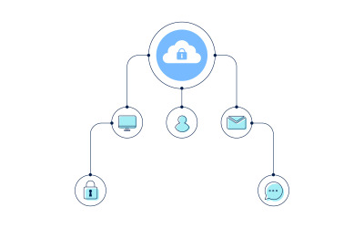 Computing network Vector icon design illustration Template v.3