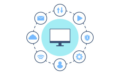 Computing network Vector icon design illustration Template v.6