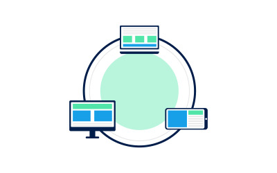 Computing network Vector icon design illustration Template v.8