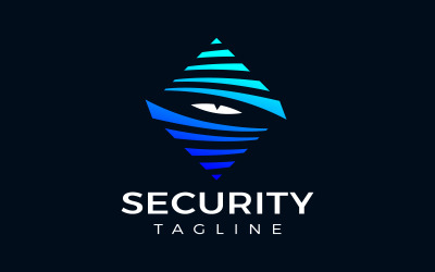 Progettazione del logo di sicurezza, logo dell&amp;#39;occhio di sicurezza, logo dello scudo, logo di sicurezza digitale, logo creativo di montagna, spia