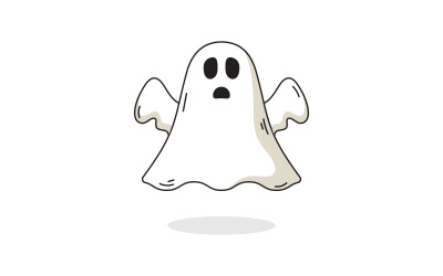 Cute ghost Vector icon design illustration template v.7