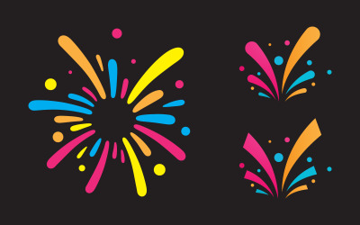 Firework event party vector icon illustration design template v.5