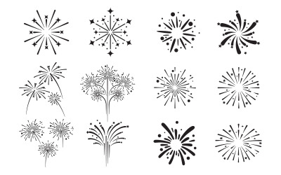 Firework event party vector icon illustration design template v.7