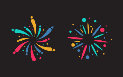 Illustrazione vettoriale dell&amp;#39;icona del partito di evento di fuochi d&amp;#39;artificio modello di progettazione v.1