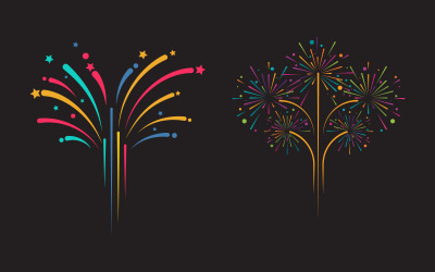 Illustrazione vettoriale dell&amp;#39;icona del partito di evento di fuochi d&amp;#39;artificio modello di progettazione v.4