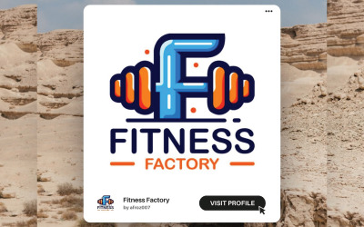 Modelo de logotipo de fábrica de fitness – logotipo de academia ousado e dinâmico