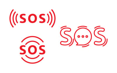 SOS Vector icon design illustration Template v.11