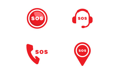 SOS Vector icon design illustration Template v.4
