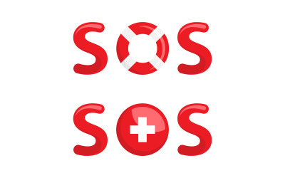 SOS Vector icon design illustration Template v.5