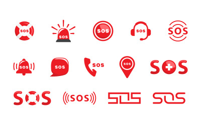 SOS Vector icon design illustration Template v.6