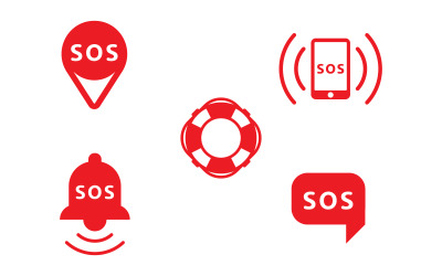 SOS Vector icon design illustration Template v.8