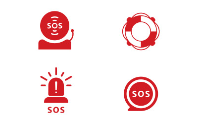 SOS Vector icon design illustration Template v.9