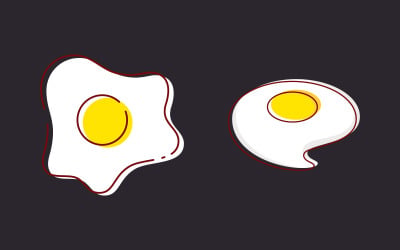 Yummy Egg Vector icon design illustration Template v.4
