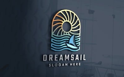 Logo professionale della barca a vela da sogno