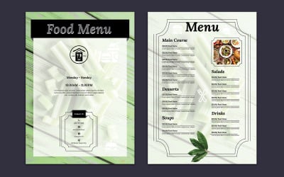 White Color Food Menu Template