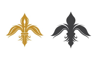 Fleur de lis vector icon design template v.3