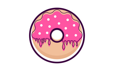 Gâteau sucré Donut Vector icône design illustration v.4