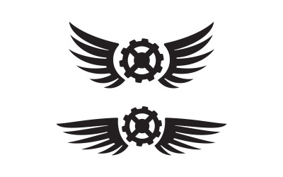 Ilustración de diseño de icono vectorial de la industria de trabajo con engranajes v.6