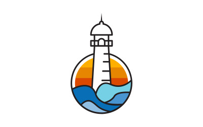 Light house ocean vector icon illustration design template v.1