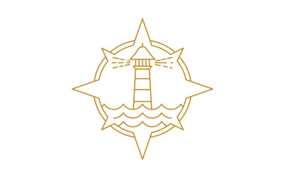 Light house ocean vector icon illustration design template v.4