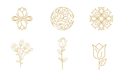 Plantilla de diseño de logotipo de icono de floristería de belleza v.13