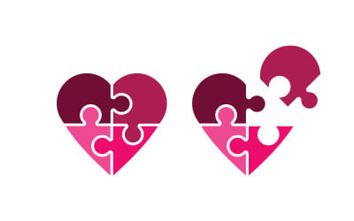 Puzzle adoption help care Vector Illustration design v.3