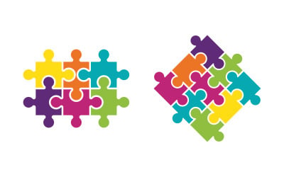 Puzzle adoption help care Vector Illustration design v.5