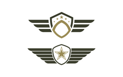 Falcon wing icon illustration logo Template vector v.8