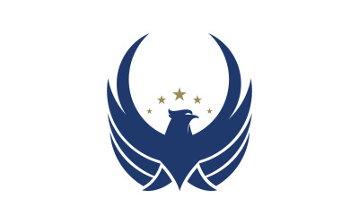 Illustrazione dell&amp;#39;icona dell&amp;#39;ala del falco logo modello vettore v.17