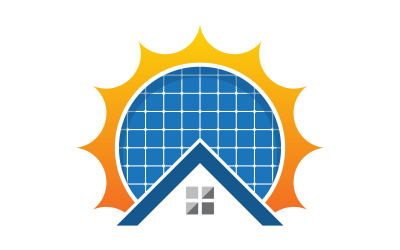 Modern Sun Solar Energy vector icon illustration template v.11