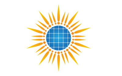 Modern Sun Solar Energy vector icon illustration template v.1