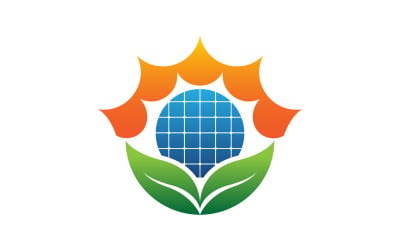 Modern Sun Solar Energy vector icon illustration template v.4