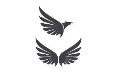 Plantilla de logotipo con ilustración de icono de ala de halcón vector v.3