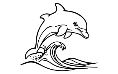 An illustration of a jumping dolphin