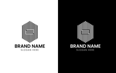 Letter H hexagon line business logo-735