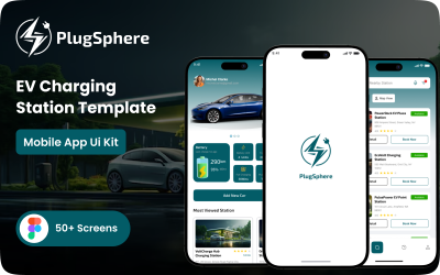 PlugSphere - Modello di interfaccia utente dell&amp;#39;app mobile EV Station