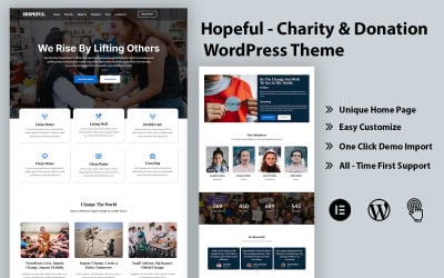 Reményteljes – Jótékonysági és adományozási WordPress téma