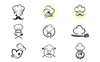 Chef cooking element logo template vector illustration v.12