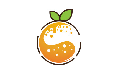 Disegno del logo del succo d&amp;#39;arancia fresco della frutta Illustrazione vettoriale dell&amp;#39;icona v.4