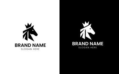 Horse crown mascot logo-748