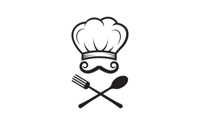 Illustrazione vettoriale del modello del logo dell&amp;#39;elemento di cucina dello chef v.10