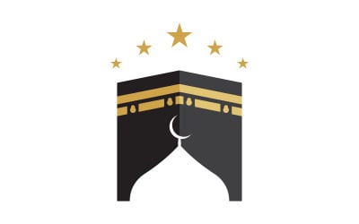 Modello di progettazione dell&amp;#39;icona dell&amp;#39;illustrazione vettoriale della Kaaba v.1