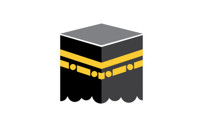 Modello di progettazione dell&amp;#39;icona dell&amp;#39;illustrazione vettoriale della Kaaba v.2
