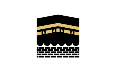Modello di progettazione dell&amp;#39;icona dell&amp;#39;illustrazione vettoriale della Kaaba v.4