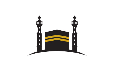 Modello di progettazione dell&amp;#39;icona dell&amp;#39;illustrazione vettoriale della Kaaba v.7