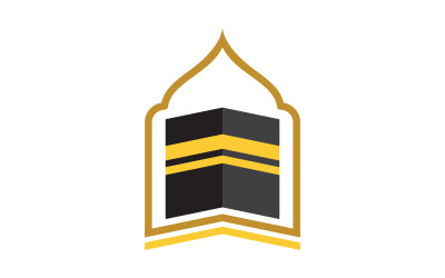 Modello di progettazione dell&amp;#39;icona dell&amp;#39;illustrazione vettoriale della Kaaba v.8