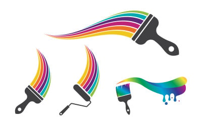 Paint Property Logo Template vector icon illustration design v.2