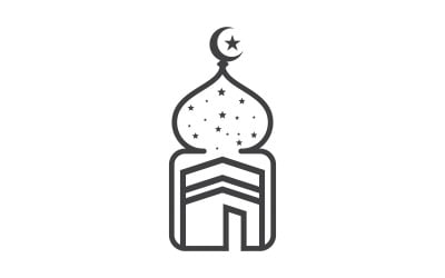 Plantilla de diseño de icono de ilustración vectorial de Kaaba v.11